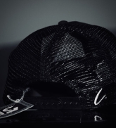 Hat with a nail Latvian - black and white - mesh on the back