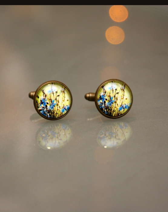 Cufflinks &quot;Cornflowers&quot;