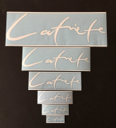 Car stickers &quot;Latviete&quot; white