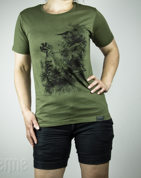  T-shirt &quot;Upupa epops&quot; khaki color