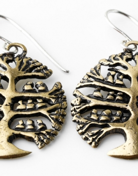 Bronze earrings "Life tree" 