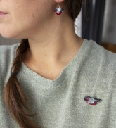 Earrings &quot;Red breast&quot;