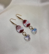 Earrings &quot;Red-white-red&quot; Nr.8