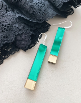 Mirror earrings "Blink" green
