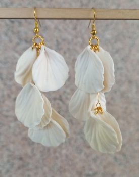 Earrings "White Petals" large