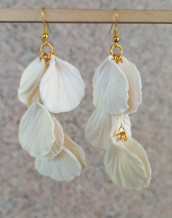 Earrings &quot;White Petals&quot; large