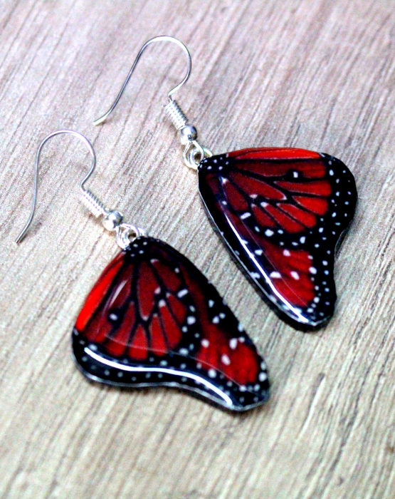 Earrings &quot;Butterfly wings&quot; -  red