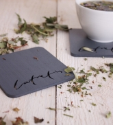 Cup coaster &quot;Latvietis&quot; grey