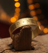 Brass bracelet with Latvian marks - narrow