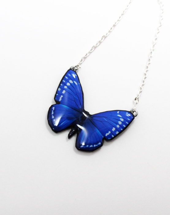 Necklace &quot;Butterfly&quot; sea blue